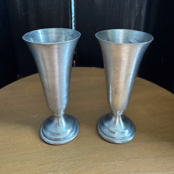 Vintage Pewter Cordials Shot Cups Bud Vases - Picture 2 of 7